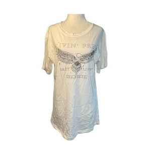 Lira Livin' Free Eagle Graphic Tee Short Sleeve Crewneck L